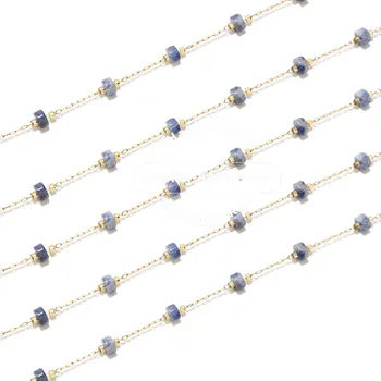 1M Ručně, Drahokam, Semi-Drahé Kámen Růženec Korálky, Řetězy s 4,5 mm Korálky z Nerezové Oceli Gold Elegantní Řetěz Šperky