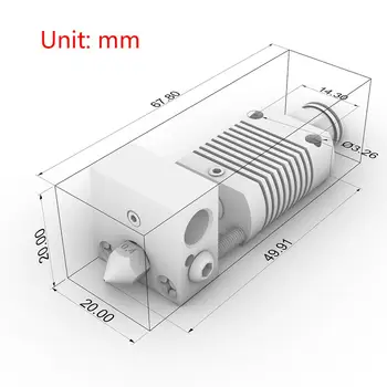 1Set 1,75 mm 24V Kovová Grafu Vytlačovací Hlavy Kit s 0,4 mm Tryskou pro Anet ET4 3D Tiskárna Díly, Příslušenství