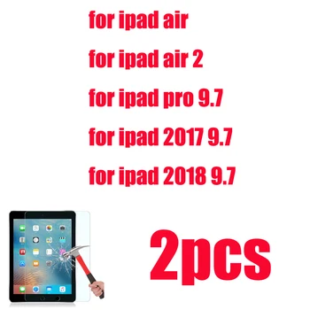 2 balení tvrzené sklo screen protector pro iPad air 1 2 2016 6. generace pro 9.7 pro nové 2107 2018 9.7