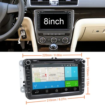 2 Din Android Auto DVD Rádio Pro VW Passat B6 CC Polo Golf 5 6 Amarok, T5, Sharan Jetta Tiguan Škoda Fabia Octavia Multimediální GPS