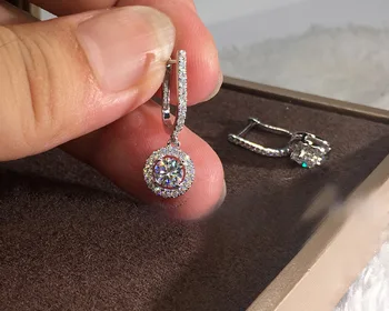 2019 NOVÉ Real 925 Sterling Silver Zirkony kruh drop Náušnice pro ženy Brincos Boucle D ' oreille Femme Bijoux šperky dárek
