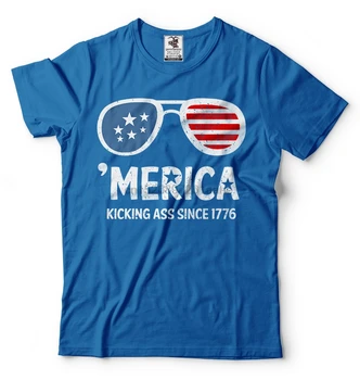 2020 4. července T-shirt 'Merica Kopat do Zadku Od roku 1776 Vlastenecké Tričko tričko USA