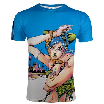 2020 Anime JoJo Bizarní Dobrodružství 3D Tištěné T-shirt Harajuku Móda O-Neck Streetwear Pánské Tričko Hip Hop Trička Mužské košile T