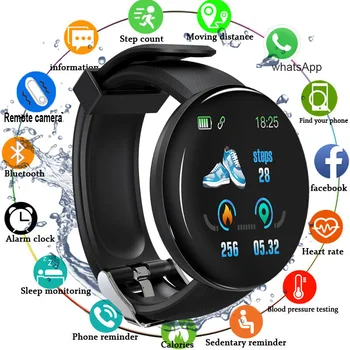2020 Bluetooth Inteligentní Hodinky Muži Krevní Tlak Kulaté Smartwatch Ženy Hodinky Vodotěsné Sportovní Tracker WhatsApp pro Android Ios