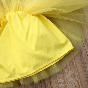 2020 Dětské Oblečení Batole Žlutá Vesta bez Rukávů bez Ramínek Topy+ Šifon Sukně+Čelenka 3KS Letní Oblečení Dítě Dívka Nastavit