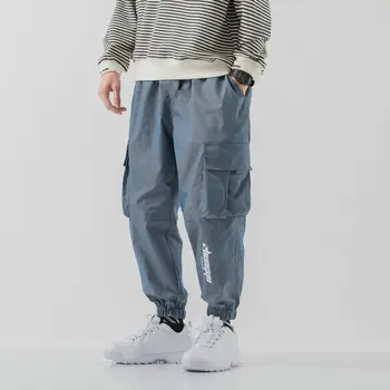 2020 Nové Módní Streetwear Běžců Muži, Boční kapsy Ležérní Hip Hop Pánské Kalhoty Harém Milenců Kalhoty