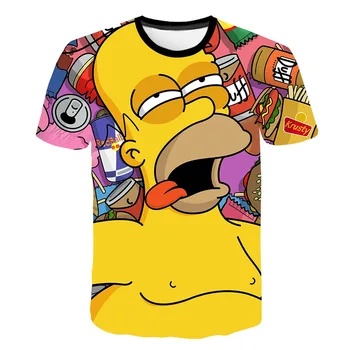 2020 Nové Pánské T-shirt 3D Tištěné Simpson Tričko Ležérní Topy Fashion Men t shirt Vtipné Streetwear, Hip-hop Krátký Rukáv S-6XL