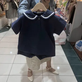 2020Summer korejské dětské Oblečení novorozené Chlapce Oblečení Klopě Šortky Butik Dětské Oblečení, Batole Chlapec Oblečení Holky Oblečení