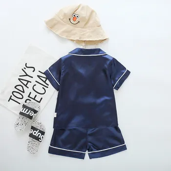 2021 Letní Nové Batole, Děti, Dítě Chlapci Dívky Pevné oblečení na Spaní Pyžamo tričko Kraťasy Oblečení Nastavit Krátký Rukáv Oblečení Letní#4