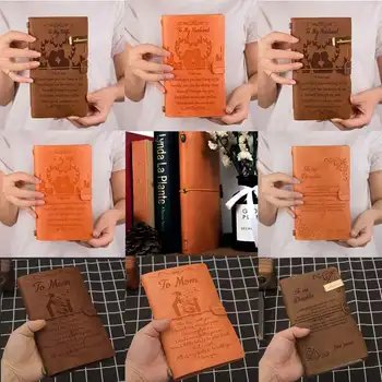 20x12cm Vintage Kožené Zadní Náčrtu Knihy Ručně Journal Zápisník, Deník Ruku Účet, Aby Moje Žena A Máma&Manžel&Dcera