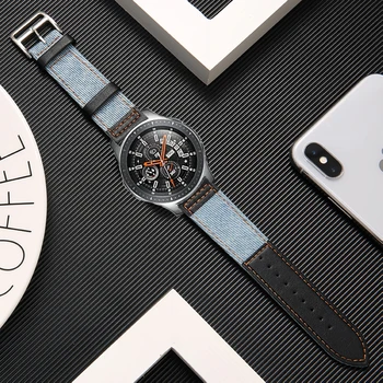 22mm popruh pro Samsung S3 Hranice Galaxy hodinek 46mm huawei watch gt 2 kapely amazfit GTR 47mm náramek kůže+nylon příslušenství
