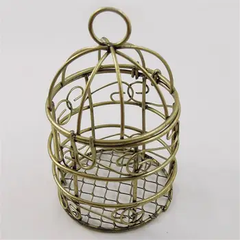 2ks Antiqued Stříbrné Barvě Přírodní Ručně vyráběné Ptačí Klec Přívěsek vydlabat Vintage Ručně vyráběné Železné Kouzlo Řemesla, DIY Příslušenství