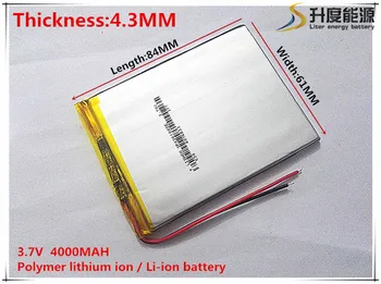 2ks [SD] 3.7 V,4000mAH,[436184] Polymer lithium-ion / Li-ion baterie pro HRAČKY,POWER BANK,GPS,mp3,mp4,mobilní telefon,reproduktor