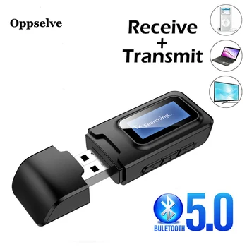 3,5 mm AUX Bezdrátový Adaptér USB Bluetooth Přijímač Bluetooth 5.0 Vysílač Stereo Bezdrátový 2 V 1 LCD Displej Bluetooth Adaptér