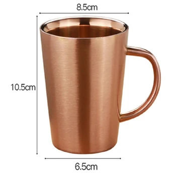 304 z nerezové oceli, dvojitá vrstva hrnek 350ml zlata tvůrčí vody šálek izolované a žehlicí důkaz domácnost beer cup