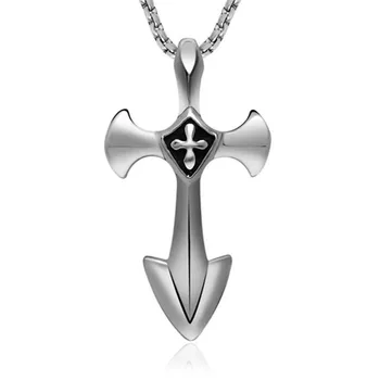 316L Nerezové Oceli Kříž Přívěsek náhrdelník Náhrdelník Collares Mužské Punk Colar Kouzlo Šperky pro Muže, Chlapce