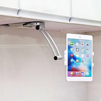 360 Rotační Flexibilní Držák tabletu držák na zeď Držák 2 v 1 Líní Pull-Up Desktop/Postele Telefon, Tablet, Stojan Nastavitelný pro Kuchyně