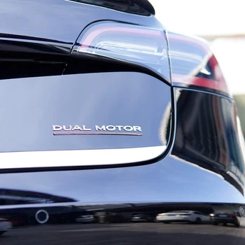 3D Dual Motor Obtisky Auto Zadní Kufr Znak, Nálepka, Odznak Obtisků pro Tesla Model 3 2017-2020, Dekorativní Samolepka