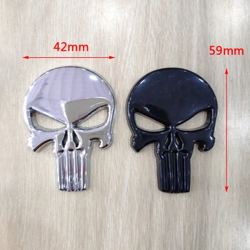 3D Kovové Punisher Lebka Kostra Auto Motocykl Těla Znak Odznak Módní Dekorace Automobilů, Styling, Auto příslušenství