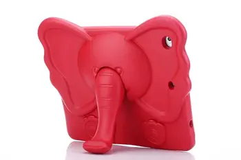 3D Roztomilý Slon Děti EVA Případ, Děti do Husté Pěny Šok Důkaz, Měkká Rukojeť Tablet Stand Case Kryty Pro Apple Ipad 6/ Air 2 Pouzdro
