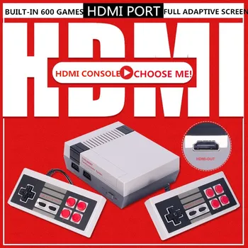 4K HDMI Výstup 8Bit Retro Klasické Kapesní Herní Přehrávač, TV, Herní Konzole Dětství Vestavěný 600 Hry, Mini Konzole PAL&NTSC