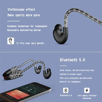 5.0 Bluetooth Sluchátka Sportovní Sluchátka Magnetický Bezdrátový Headset Stereo Sluchátka Hudební Kovové Sluchátka S Mikrofonem Pro Všechny Telefony