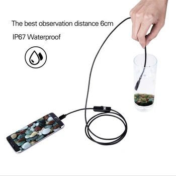5,5 mm Endoskop Mini USB Kamera Flexibilní IP67 Vodotěsný Micro USB Inspekční Boroskop Fotoaparát Pro Android 6 LED Nastavitelný
