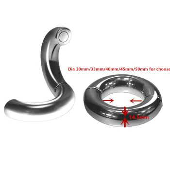 5 velikosti pro výběr, Těžkých Magnetické Koule z Nerezové oceli Nosítka Šourku kovový penis cock Ring Zpoždění ejakulace, Sexuální Hračky muži