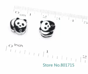 50p 8mm Panda slide kouzlo velkoobchodní cena SL470 Vnitřní Dia.8mm fit 8mm náramek pásek, klíčenka psí obojek, náramky