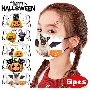 5KS Barevné Odrůdy Design Poklidnou Sportovní Módy Maska Děti Halloween Funny Tisky Venkovní Opakovaně použitelný Obal