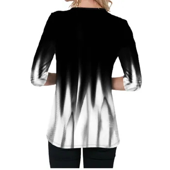 5XL Velké Velikosti Dámské Topy Ležérní Streetwear V-Neck Loose T Shirt Ženy Gradient Cross Ženy T Košile Jaře Roku 2021 Nové Oblečení