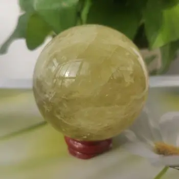 6-7cm Přírodní citrín Křišťálové koule, žluté quartz drahokam míč Reiki léčení
