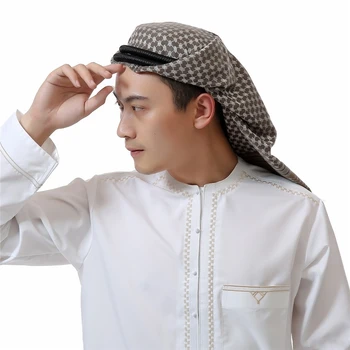 7Color Muži Muslimské arabština Arabské Islámské Oblečení Hidžáb Eid Šifon Tangle Turban Dubaj Šátek Šátky pro Muže 135*135 CM Modlitba Klobouky