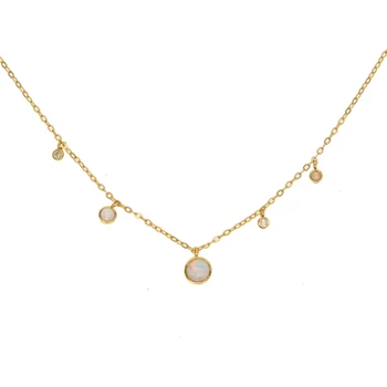 925 sterling silver geometrické cz kolo opal drop kouzlo Romantické Nádherné ženy okouzlující náhrdelník náhrdelník