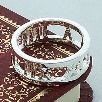 925 Šperky Jednoduché Římské Prsteny Pro Ženy, Strana, Módní Postříbřené Šperky