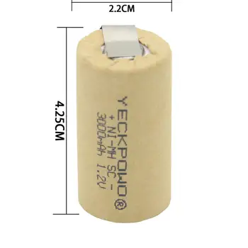 Akkumulator SC baterie 3000mAh dobíjecí sub C baterie 1.2 V pájení pásku NIMH nikl listy pro elektrické vrtačky pro USAG