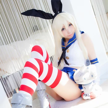 Anime Shimakaze Uniformy Cosplay Kostým s Ponožky Shimakaze Cosplay Paruka Doprava Zdarma