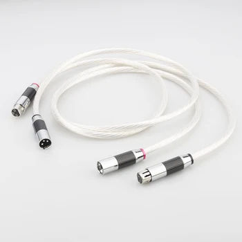 Audiocrast 7NOCC OCC Stříbrný Pozlacený XLR audio propojovací kabel S uhlíkových vláken XLR konektor zástrčka