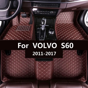 Auto koberečky pro Volvo S60 2011-2017 Vlastní auto nohy Podložky automobilové koberce kryt