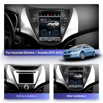Auto Rádio Multimediální Stiskněte Video Přehrávač Pro Hyundai Elantra/Avante 2011-2013 Tesla styl Vertikální Obrazovka, Stereo Android 9.1