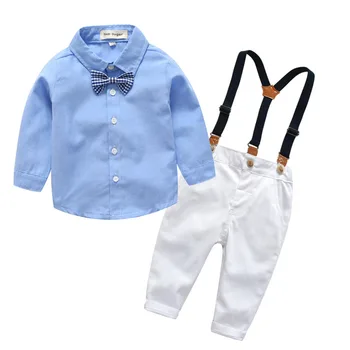 Baby Boy Jaro Podzim 2020 Oblečení Suit Fashion Gentleman Děti Chlapci Oblečení, tričko, Pásek, Kalhoty, Svatební Party, Kojenecké Oblečení