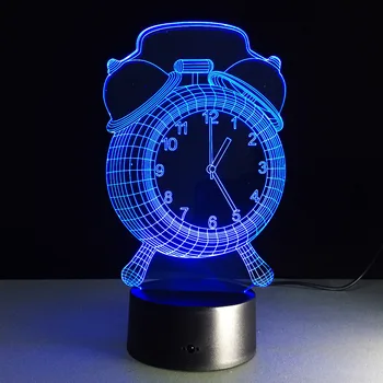 Barevný Budík Lampa 3D Vizuální LED Noční Světlo USB Stolní Lampa S Dotykovým Tlačítko Baby Spací Lampa Děti Strana Dárek Drop Loď
