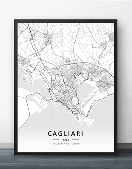 Bari, Cagliari, Catania, Florencie, Janov Lecce Miláně, Neapoli, Padově Palermo Rimini Řím Taranto Turín, Benátky, Verona, Itálie Mapa Plakát