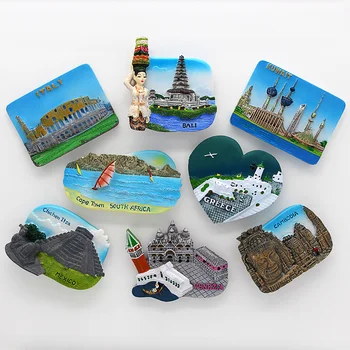 Benátky Bali, Itálie, Mexiko, Kambodža suvenýry Kuvajt Řecko 3d magnety na lednici magnety na ledničku, domácí dekorace kolekce dárek