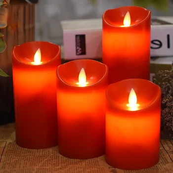 Bezplamenová dálkové ovládání led vosku červené svíčky, Bezdrátové časovač, Svíčka, Světlo ,Halloween/Vánoční svíčky,Náboženské Aktivity Svíčka