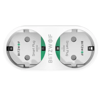 BlitzWolf 16A 2 V 1 Dual EU Plug Inteligentní WIFI Zásuvka napájecí adaptér smart plug socket outlet Dálkové Ovládání Časovač Pracovat s Alexa