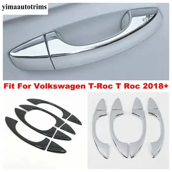 Boční Madlo Dveří Chytit Kryt Střihu Vhodné Pro Volkswagen T-Roc T Roc 2018 - 2021 Uhlíkových Vláken Styl / Chrom ABS Vnější Refit Kit