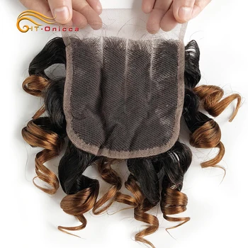 Brazilský Lidské Kudrnaté Vlasy Svazky, Skákací Kudrnaté 8 Palcový Lidské Vlasy Tkaní Krátké Svazky S Uzavření Ombre Vlasy Svazky