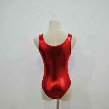Candy Barevné Umělé Kůže High Cut Tvarování Obleky Ženy PU Blingbling Kombinézu Plavky Trikot Dámské Lesklé Sukumizu Plavky
