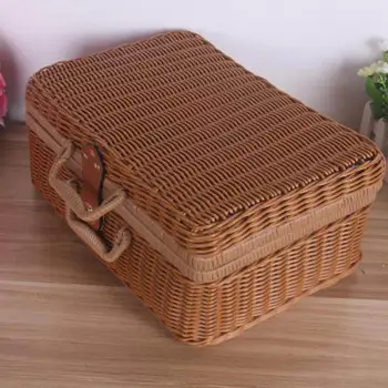 Cestovní Piknikový Koš Ručně Vyráběné Proutěné Pouzdro Vintage Kufr Rekvizit Box Tkát Bambusové Boxy Venkovní Ratanový Organizátor